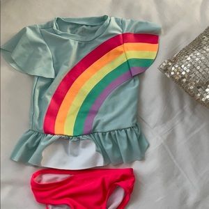 Adorable Rainbow Two Piece Swimsuit